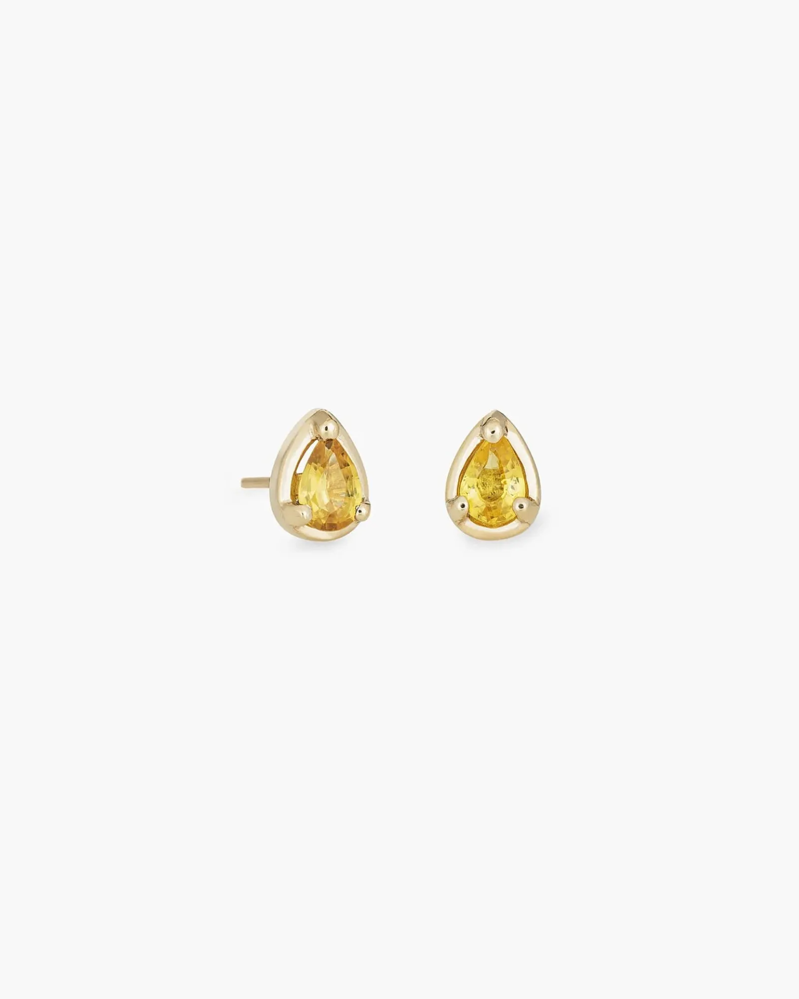 Yellow Sapphire Teardrop Studs