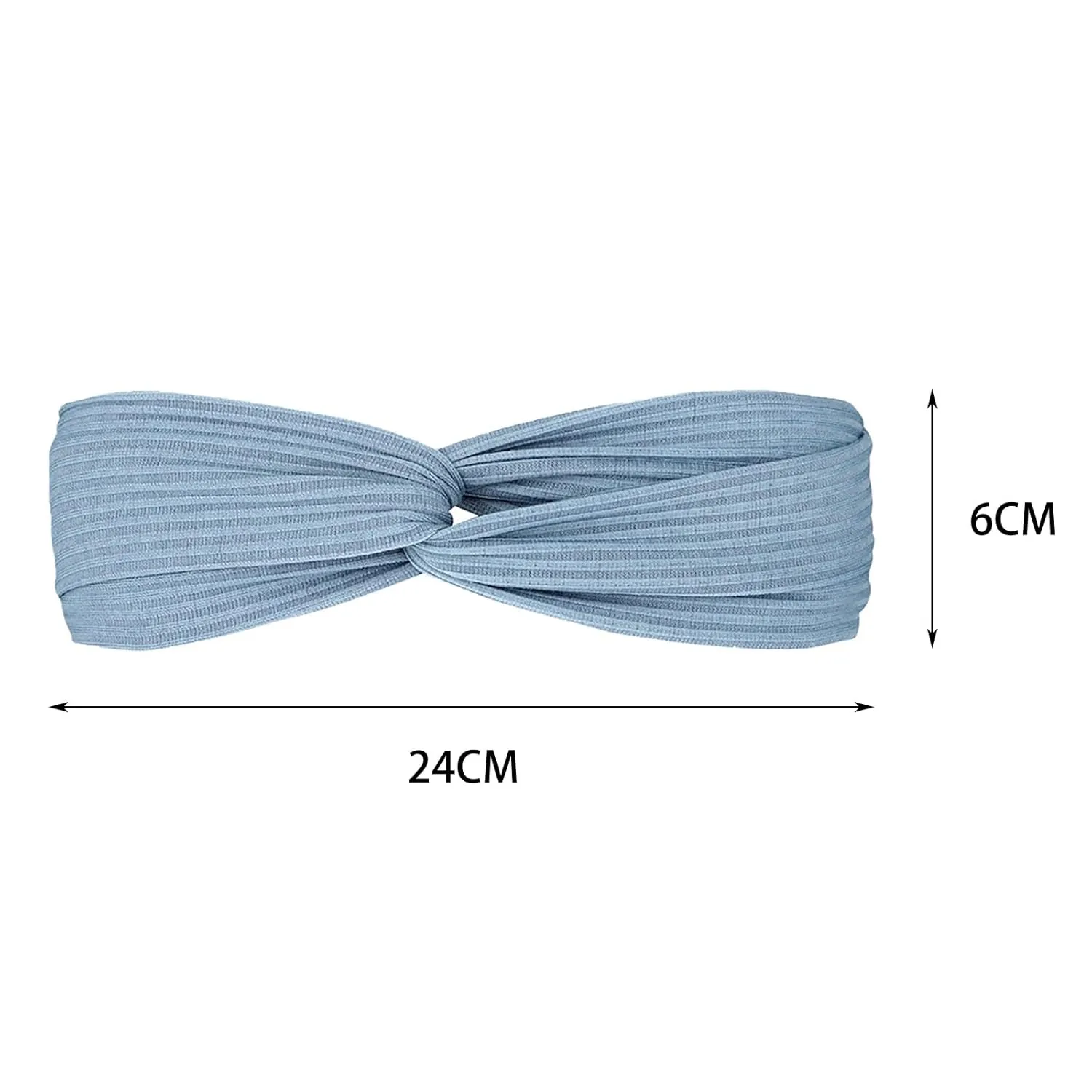 Yoga Workout Headbands for Women Knotted Head Bands Stretchy Hair Bands Non Slip for Girls Turban (Blue, One Size)