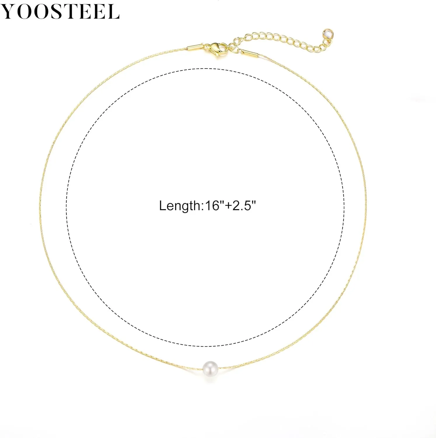 Yoosteel Gold Pearl Necklace for Women, 14K Gold Plated Pearl Pendant Necklaces Minimalist Women Gold Pearl Layered Necklace Dainty Trendy Bridal Bridesmaid Wedding Gifts Gift for Her